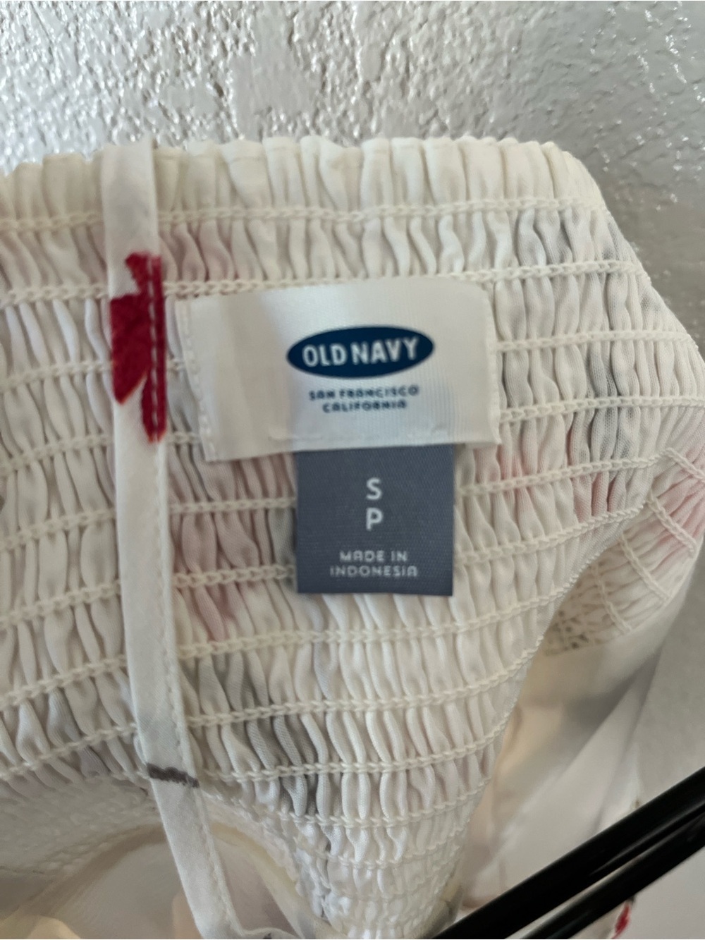 Old Navy White Floral Spaghetti-Strap Mini Dress with Red & Pink Blooms - Picture 7 of 7